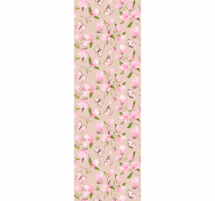 Tapete za zid Cvijeće magnolije i leptiri - TenStickers