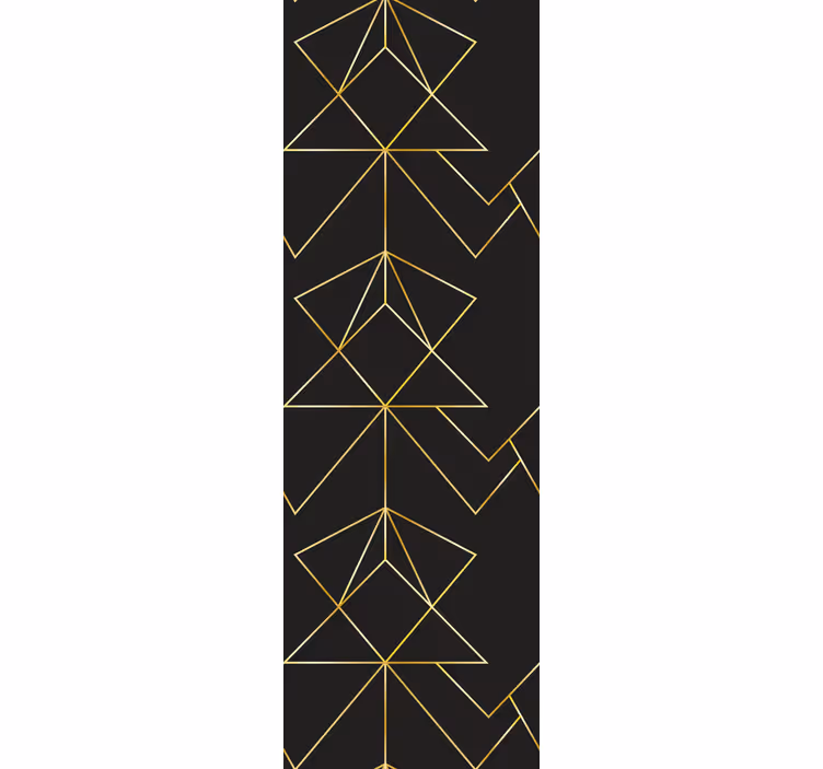 Crno-zlatnu tapetu s elegantnim linijama - TenStickers