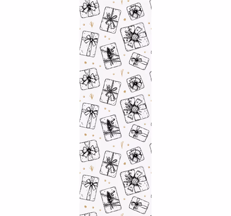 Tapete za zid božić uzorci poklon mašnica - TenStickers