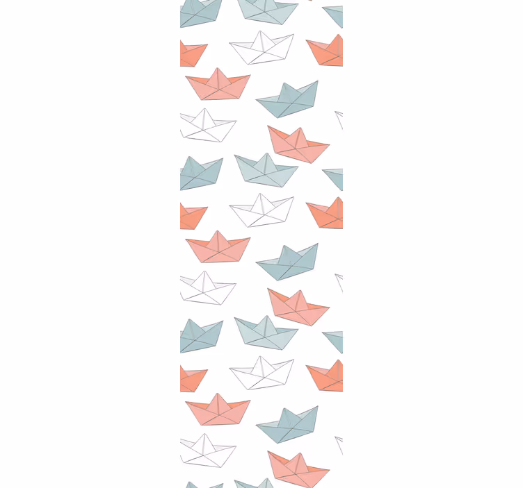 Zidne tapete za dječju sobu s uzorkom origami čamaca - TenStickers