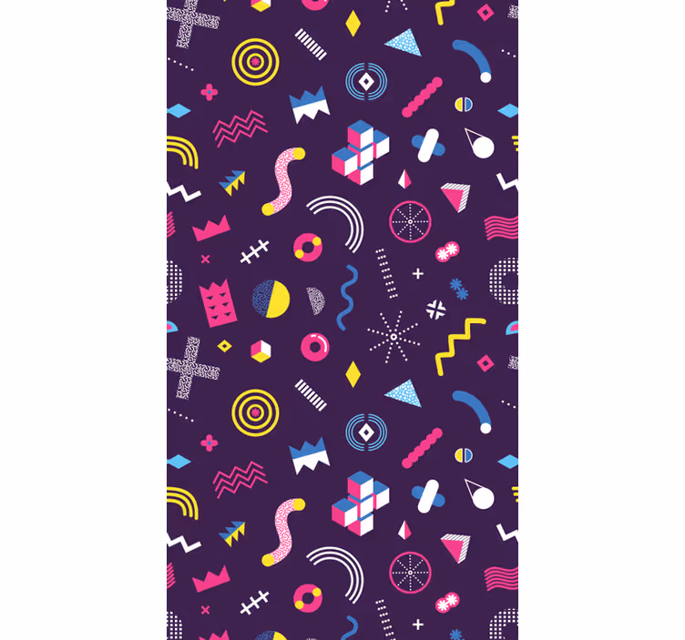 Tapete za zid Geometrijski živih retro oblika - TenStickers
