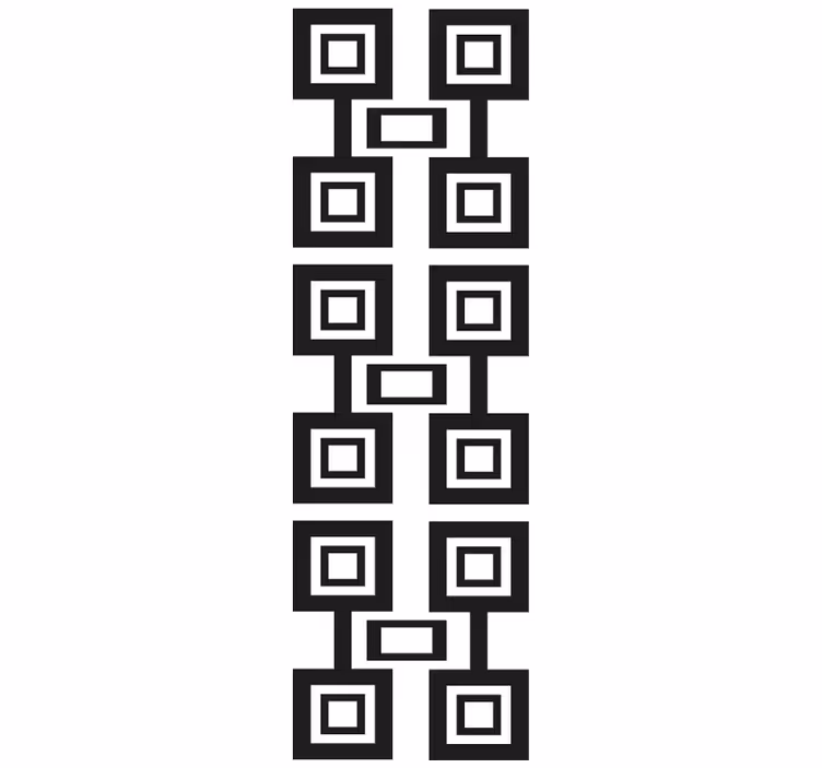 Tapete za zid Geometrijski crni i bijeli kvadratni raspored - TenStickers