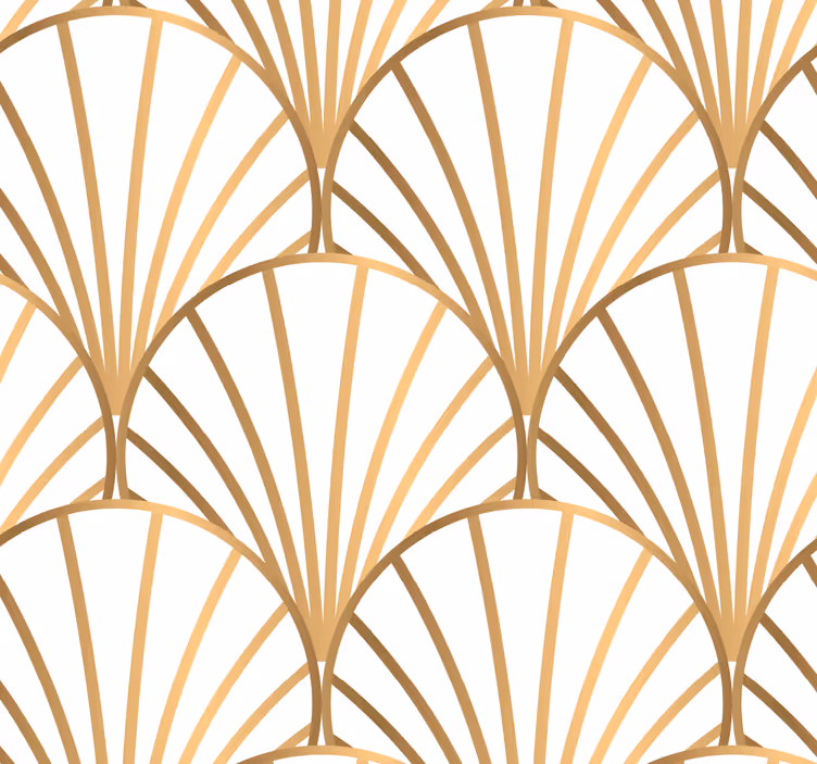 Zidne tapete za spavaću sobu art deco bijela i zlatna - TenStickers