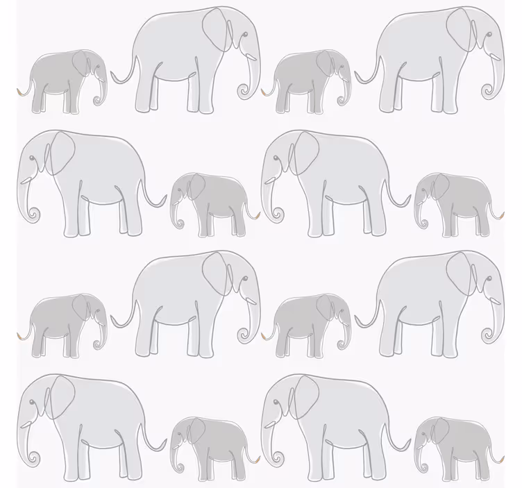 Zidne tapete za dječju sobu minimalistički slonovi - TenStickers