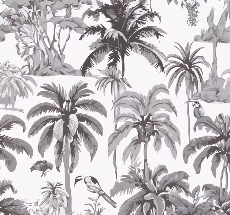 Sive tapete za zid palme - TenStickers