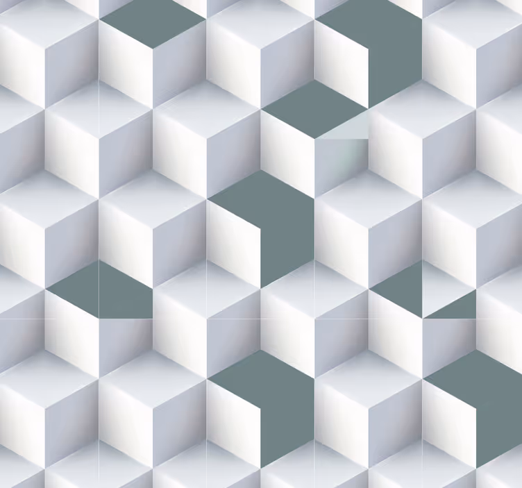 Tapete za zid Geometrijski iluzija geometrijske kocke - TenStickers
