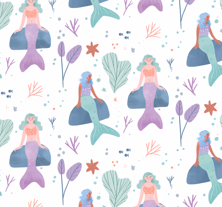 Zidne tapete za dječju sobu sirena fantazija - TenStickers