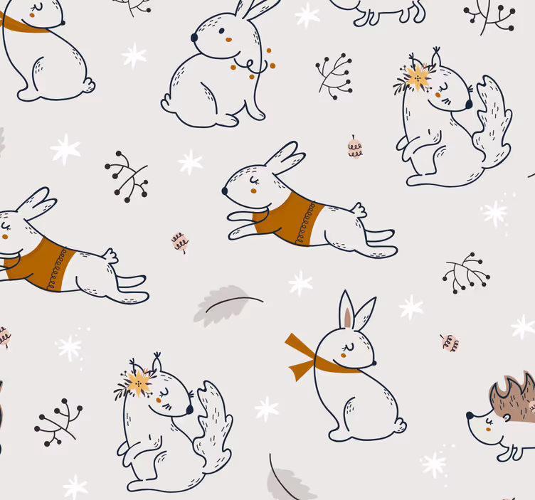 Tapete za zid  životinjske razigrani motiv zečića - TenStickers
