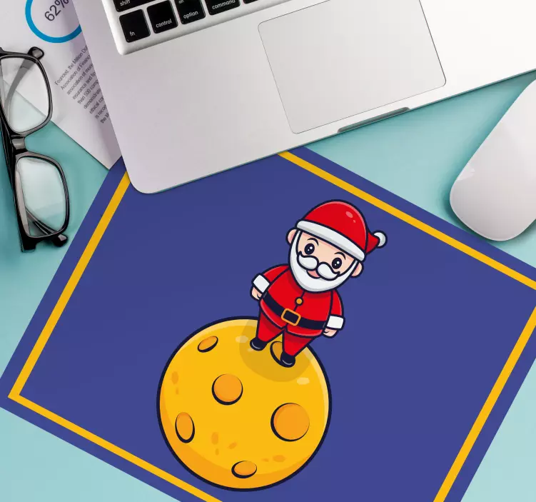 Djed mraz na mjesecu božićna podloga za miš - TenStickers
