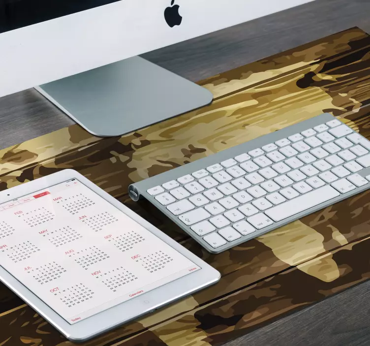 Drvena karta svijeta mapa jastuk za miš - TenStickers