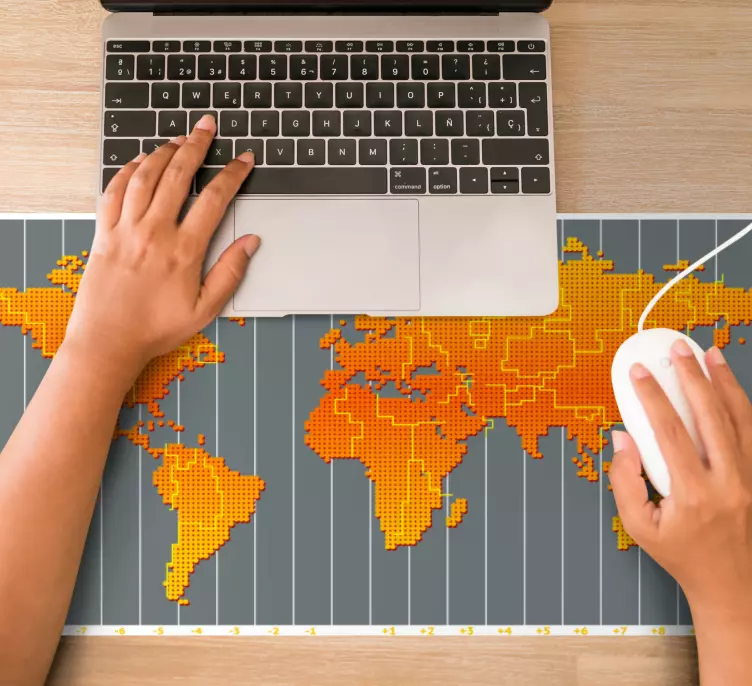 Karta svijeta vremenska zona mapa svijeta podloga za miš - TenStickers