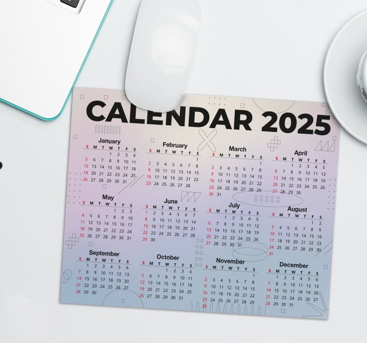Podloga za miš kalendar 2025 - TenStickers