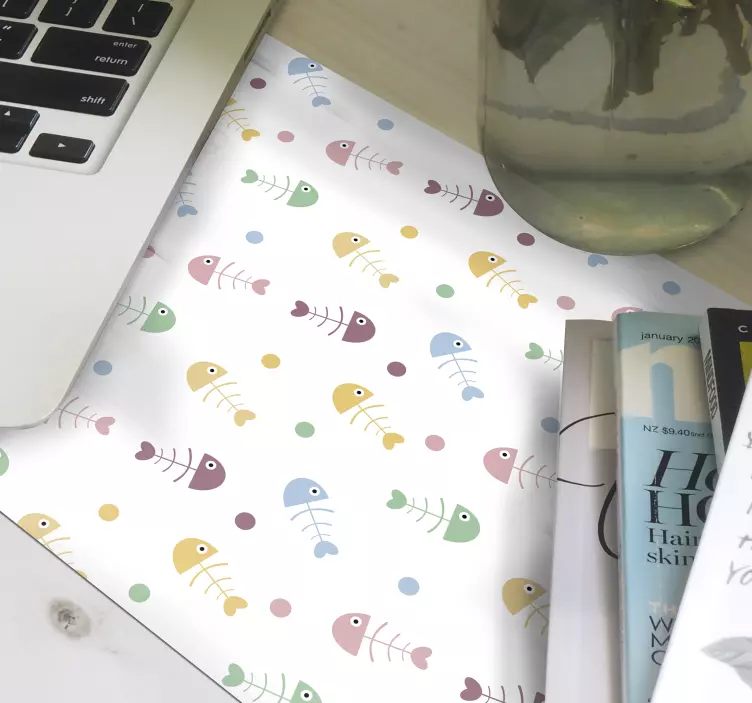 Riblje kosti uzorak riblje mišje podloge - TenStickers