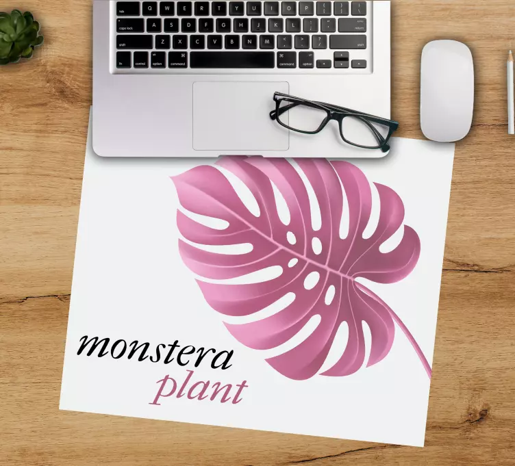 Citati ružičasti minimalistički monstera jastučić za miš - TenStickers
