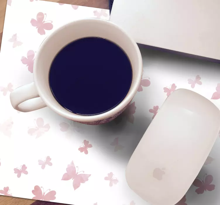 Ružičasti leptiri vinilna podloga za miš - TenStickers