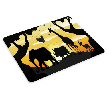 Podloga za miš izvornik scena silueta savane - TenStickers