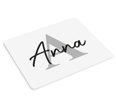 Velike inicijalne i naziv prilagođene podloge za miš - TenStickers