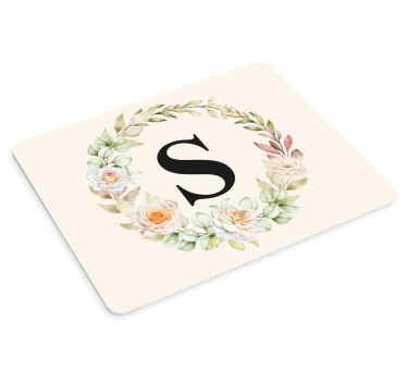 Podloga za miš s imenom floral inicijalni dizajn - TenStickers