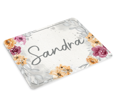 Podloga za miš s imenom floral personalizirani motiv - TenStickers
