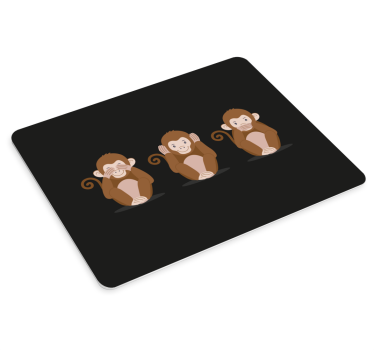 Tri majmuna emoji originalna podloga za miša - TenStickers