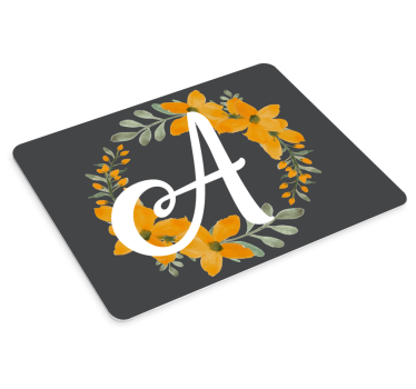 Podloga za miš s imenom floral inicijal a - TenStickers