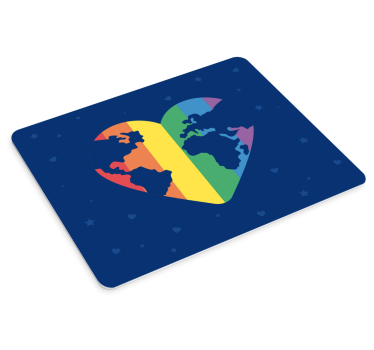 Podloga za miš karta svijeta u obliku srca - TenStickers
