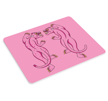 Podloga za miš izvornik suočavanje s ružičastim panterama - TenStickers