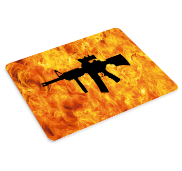 Gaming podloga za miš silueta plamena oružja - TenStickers