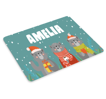 Podloga za miš s imenom trio blagdanskih životinja - TenStickers