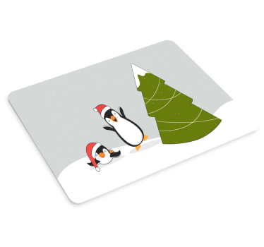 Podloga za miš božić s veselim pingvinima - TenStickers