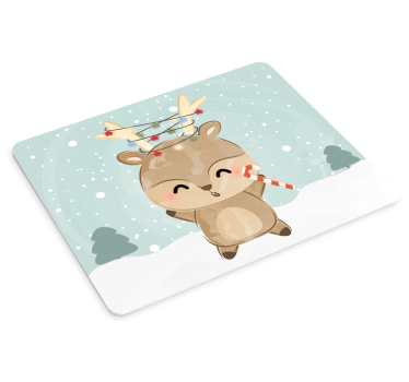 Podloga za miš božić veseli jelen s bombonima - TenStickers