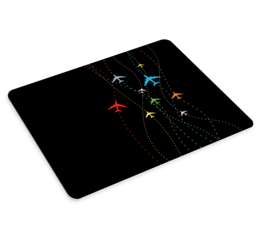Gaming podloga za miš s šarenim tragovima aviona - TenStickers