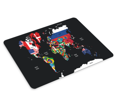 Karta svijeta s zastavama boja karta podloga za miš - TenStickers