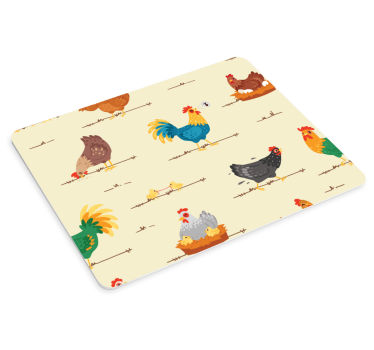 Podloga za miš izvornik šareni otisci pilića - TenStickers