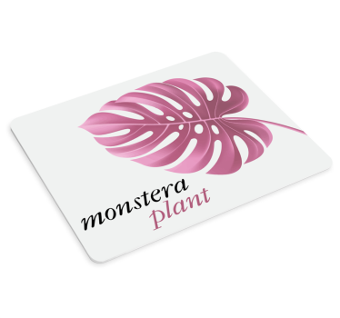 Ružičasta minimalistička podloga za miša monstera s navodnicima - TenStickers