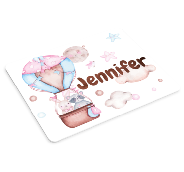 Podloga za miš s imenom avantura u balonu - TenStickers