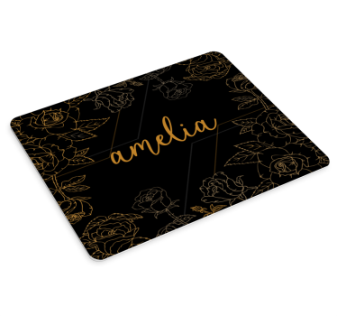 Podloga za miš s imenom elegantna cvjetna personalizacija - TenStickers