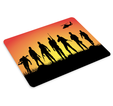 Gaming podloga za miš siluete vojnika protiv zalaska sunca - TenStickers