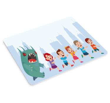 Gaming podloga za miš djeca bježe od čudovišta - TenStickers