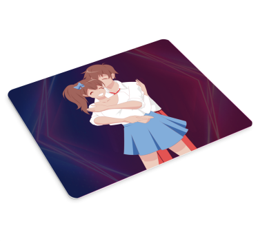 Podloga za miš anime slatki par u zagrljaju - TenStickers