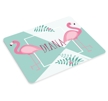 Slatki flamingosi s lišćem prilagođeni otirači za miševe - TenStickers