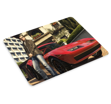 Gaming podloga za miš s likom pored crvenog vozila - TenStickers