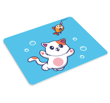 Gaming podloga za miš igračka mačka na ribolovu - TenStickers