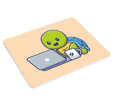 Gaming podloga za miš vesela kornjača na radu - TenStickers