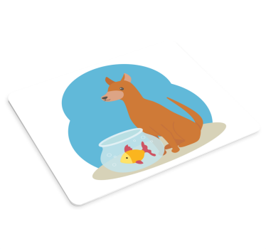 Podloga za miš izvornik razigrani pas gleda ribu - TenStickers