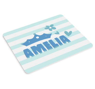 Podloga za miš s imenom amelia uz uzorak krune - TenStickers