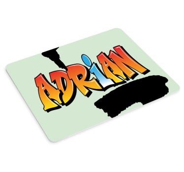 Podloga za miš s imenom u personaliziranom šarenom tekstu - TenStickers