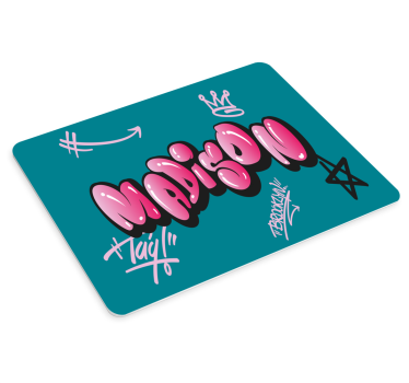 Ružičasti cool natpisi grafiti prilagođeni otirači za miš - TenStickers
