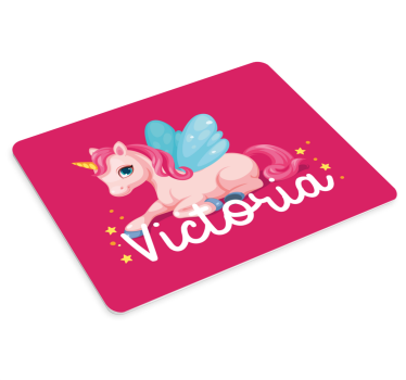 Podloga za miš s imenom u slatkom dizajnu jednoroga - TenStickers
