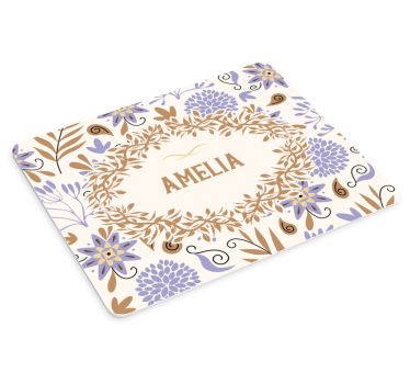 Podloga za miš s imenom floralni personalizirani aranžman - TenStickers